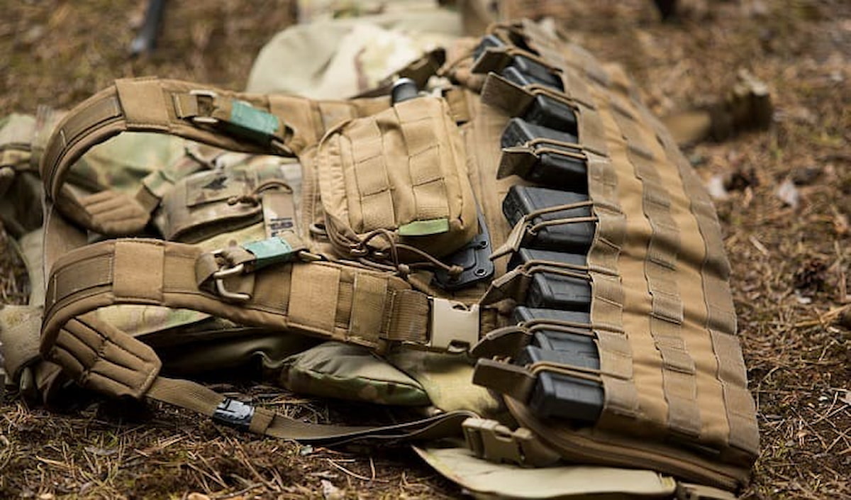 Tactical chest rig on the ground